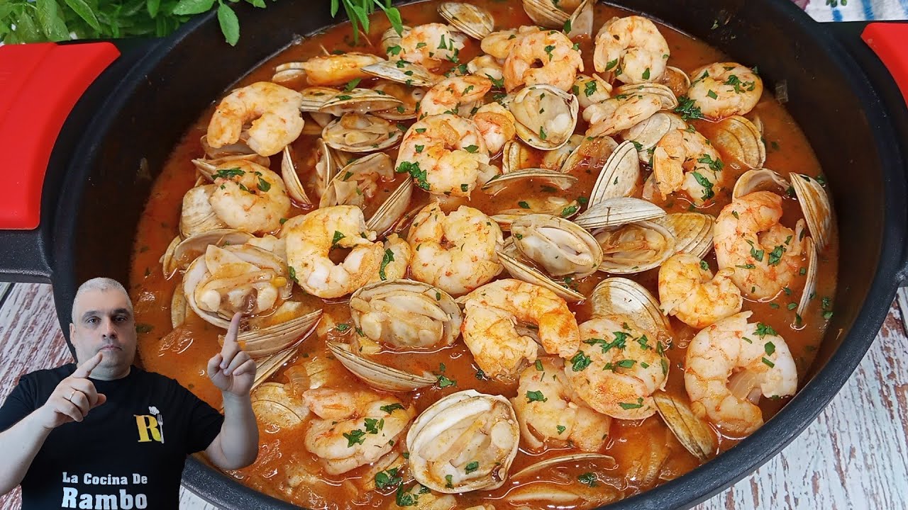 almejas con gambas a la marinera