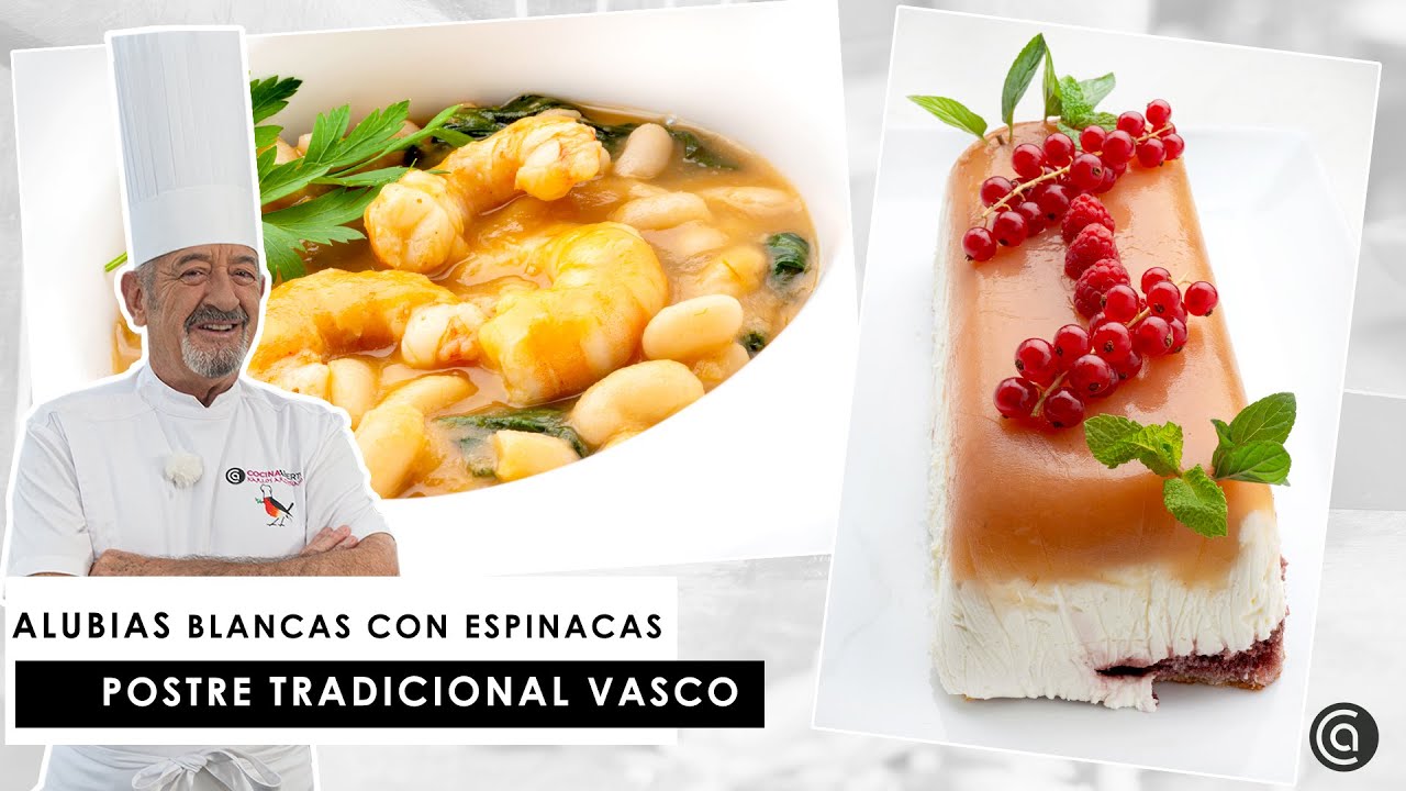 alubias blancas con espinacas y langostinos de karlos arguiñano