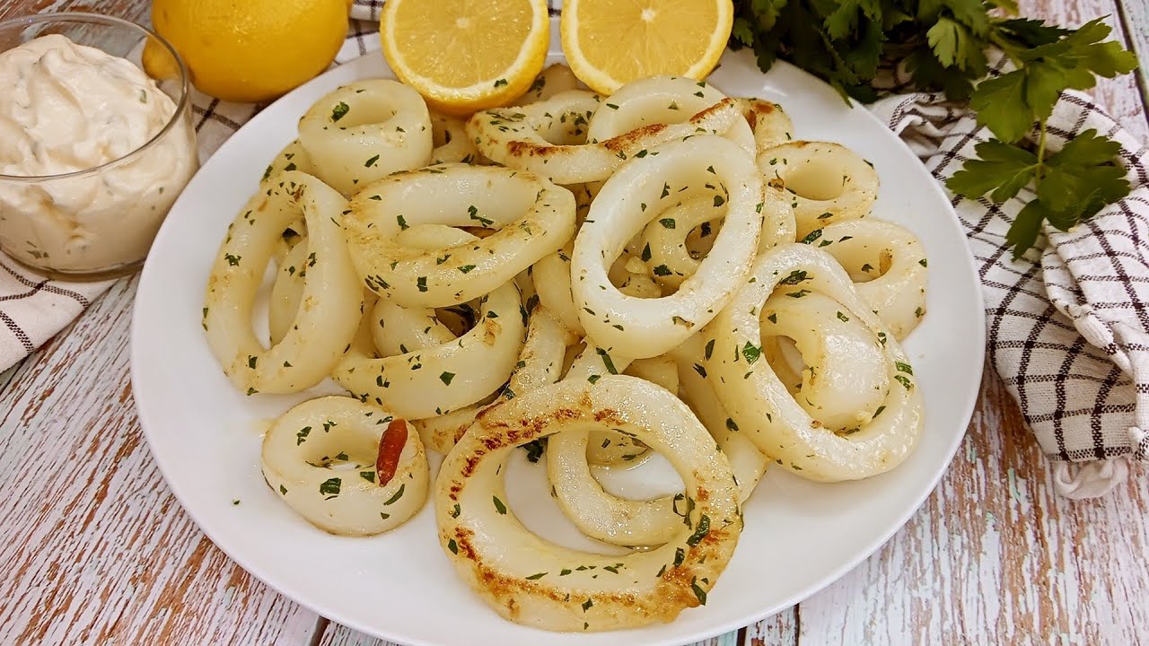 anillas de calamar a la plancha
