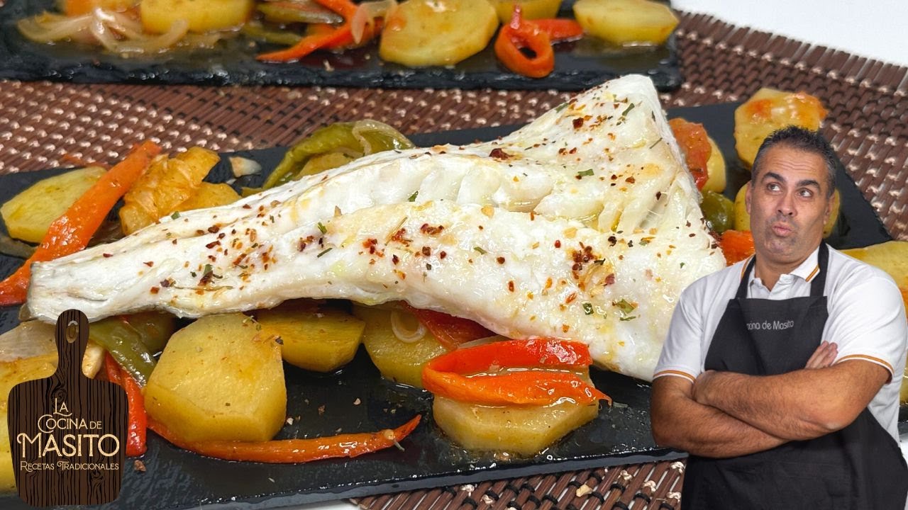 bacalao con patatas panaderas cebolla y pimientos