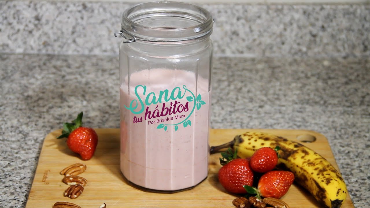 batido de yogur de fresa y platano