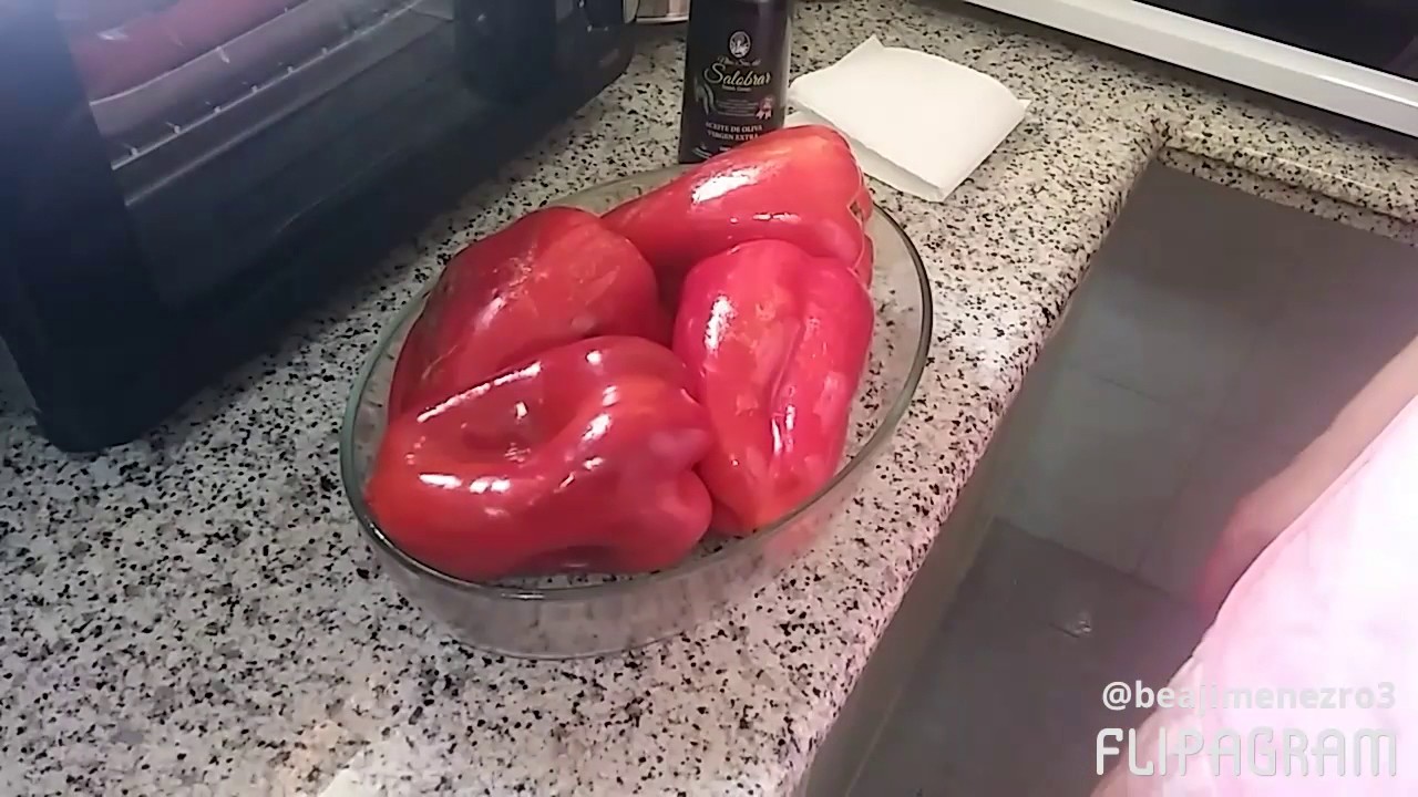 como asar pimientos rojos en el microondas