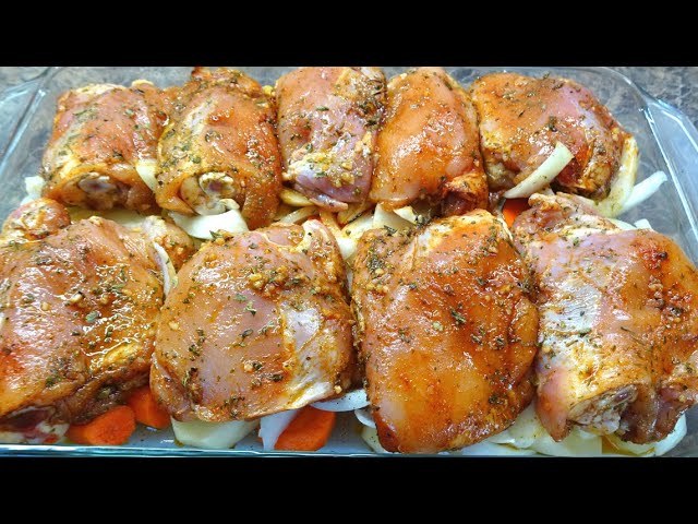 contramuslos de pollo al horno con salsa