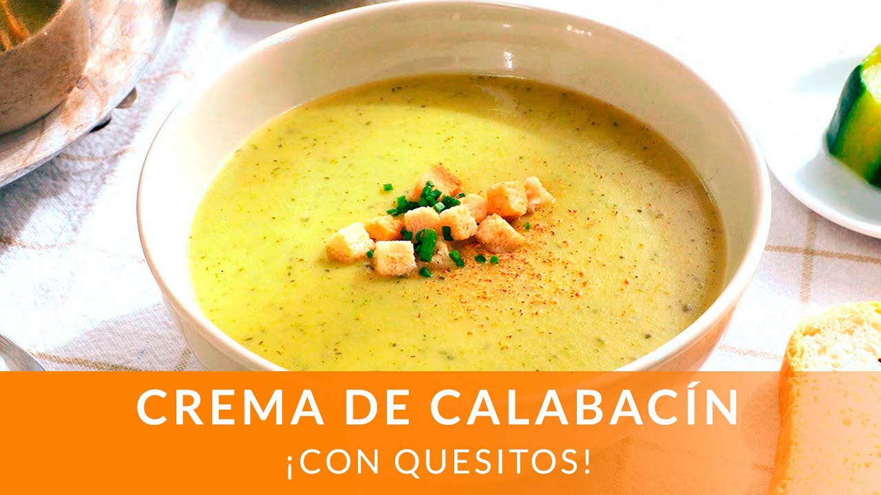 crema de calabaza y calabacin con quesitos