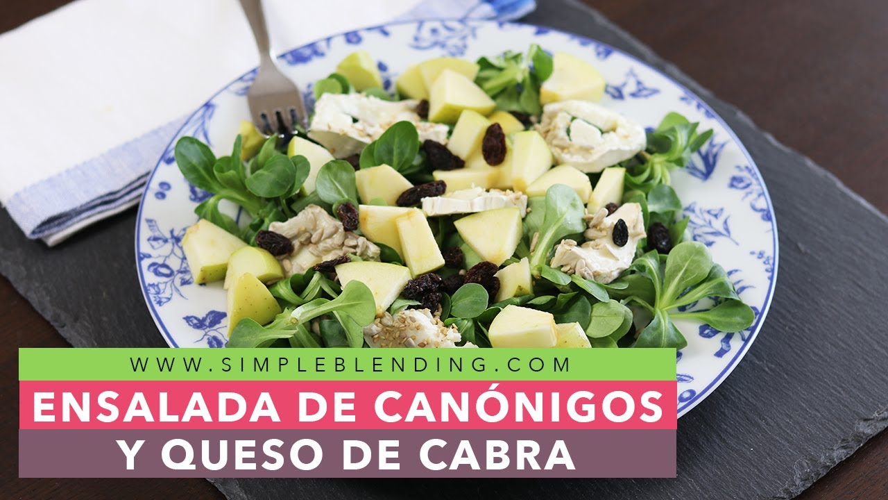 ensalada de canónigos y queso de cabra