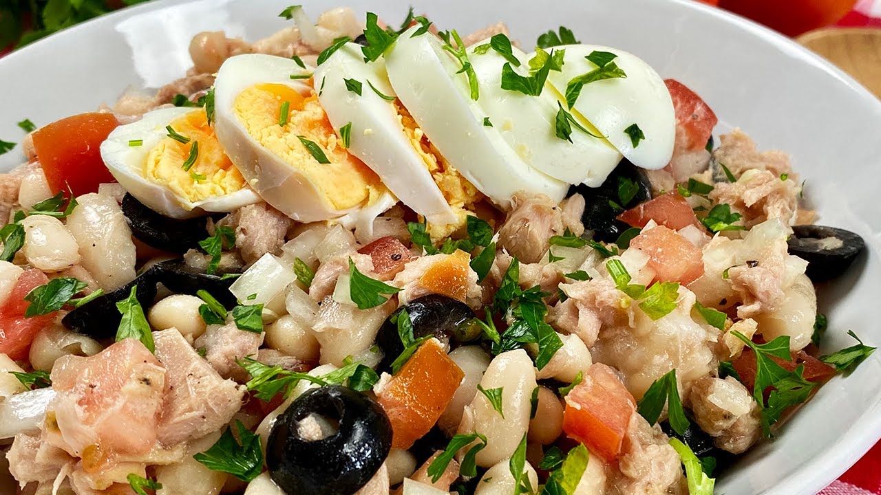 ensalada de habichuelas blancas con atun