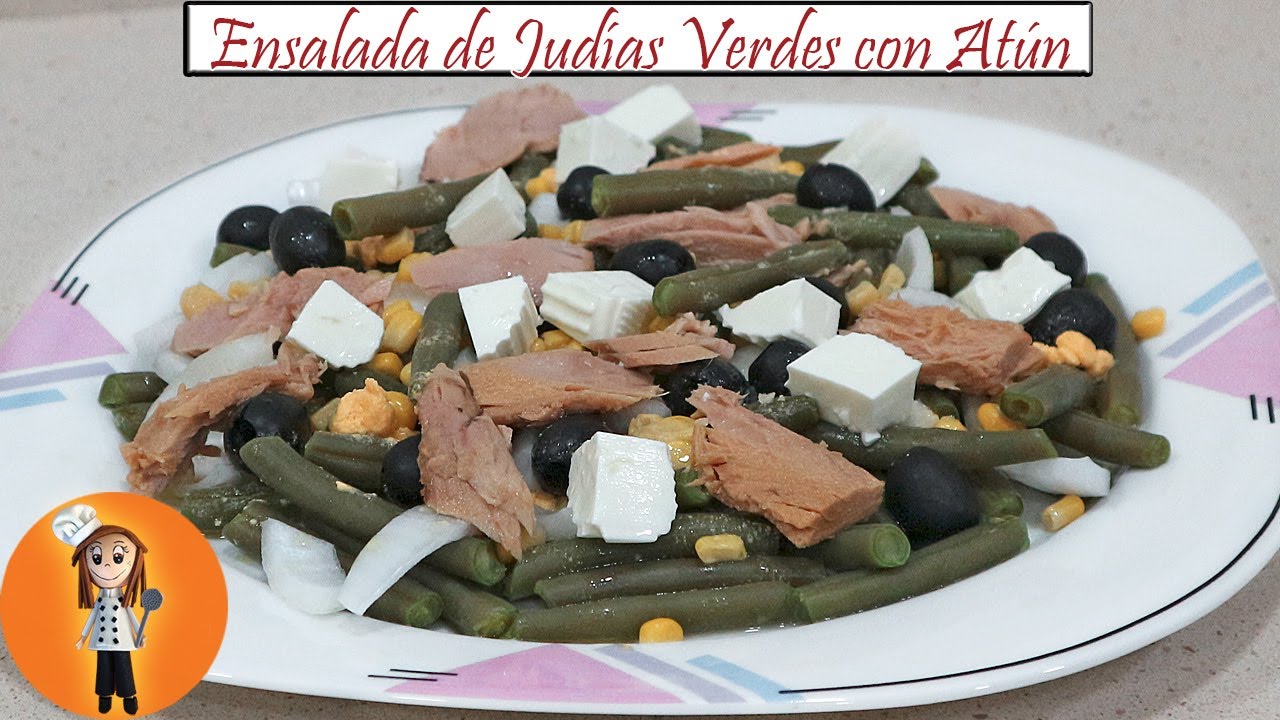 ensalada de judías verdes y atún