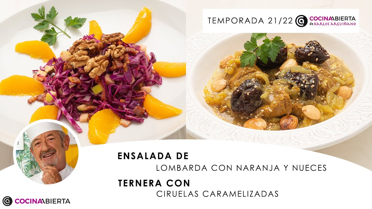 ensalada de lombarda con naranja y nueces