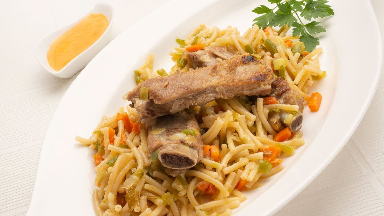 fideos a la cazuela con costillas arguiñano