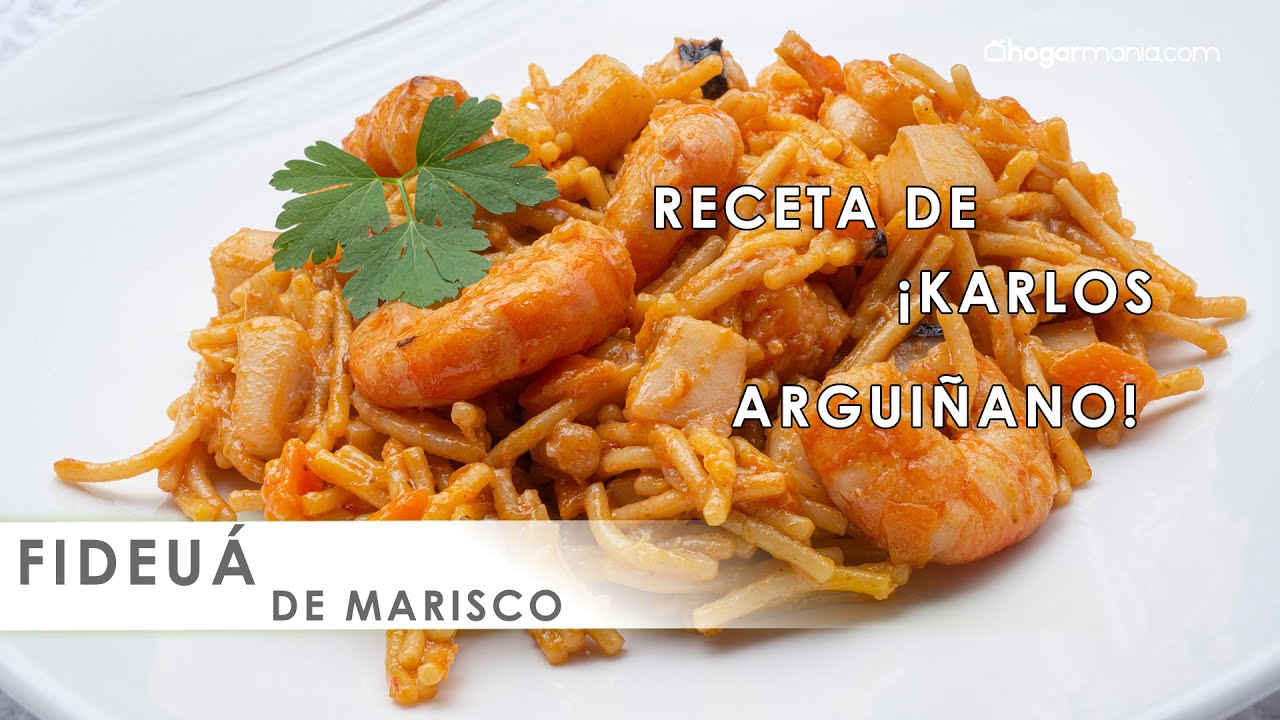 fideuá con sepia y gambas arguiñano