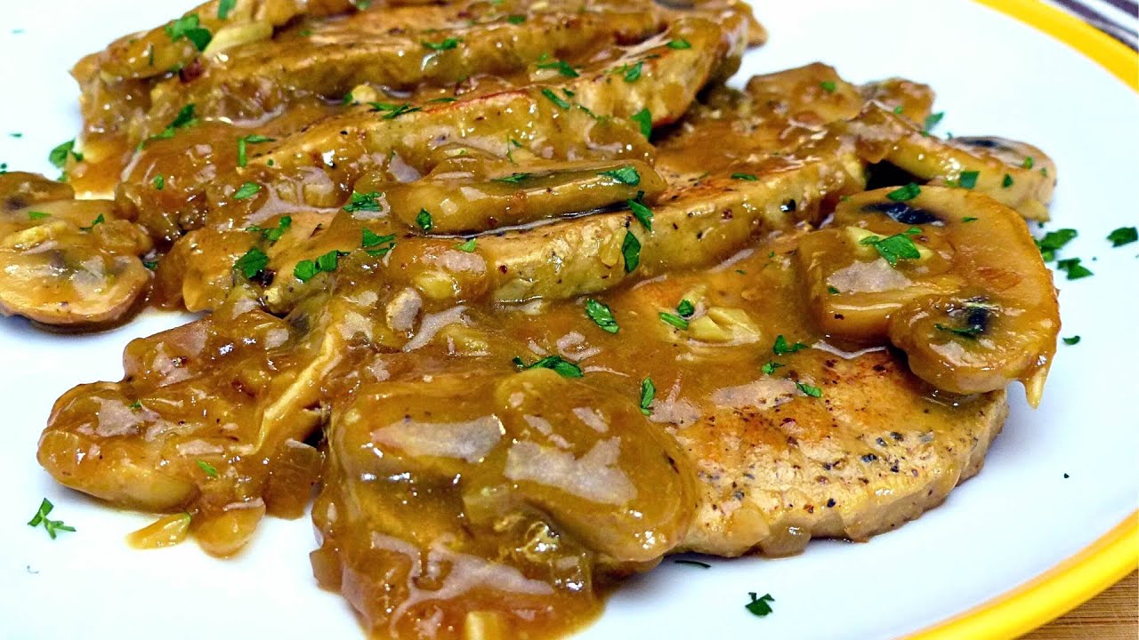 filetes de lomo en salsa de champiñones