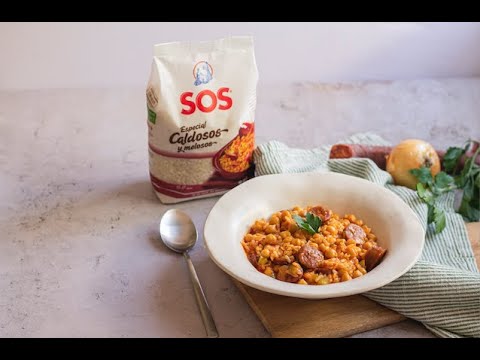 garbanzos de bote con arroz y chorizo