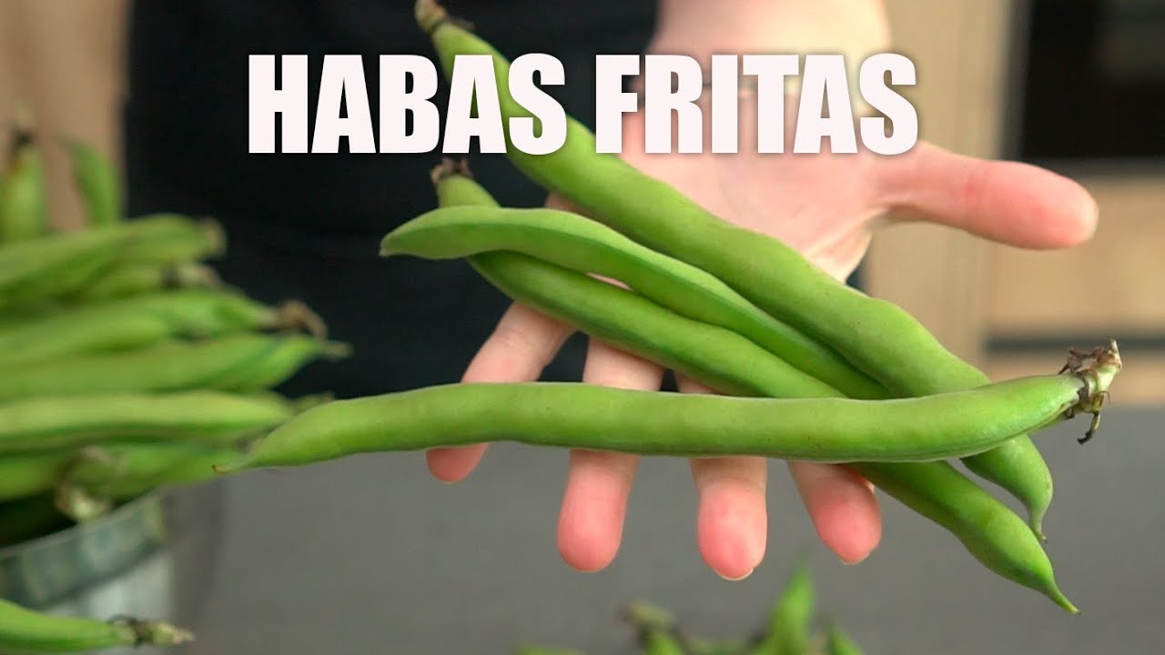 habas fritas con jamón y huevo