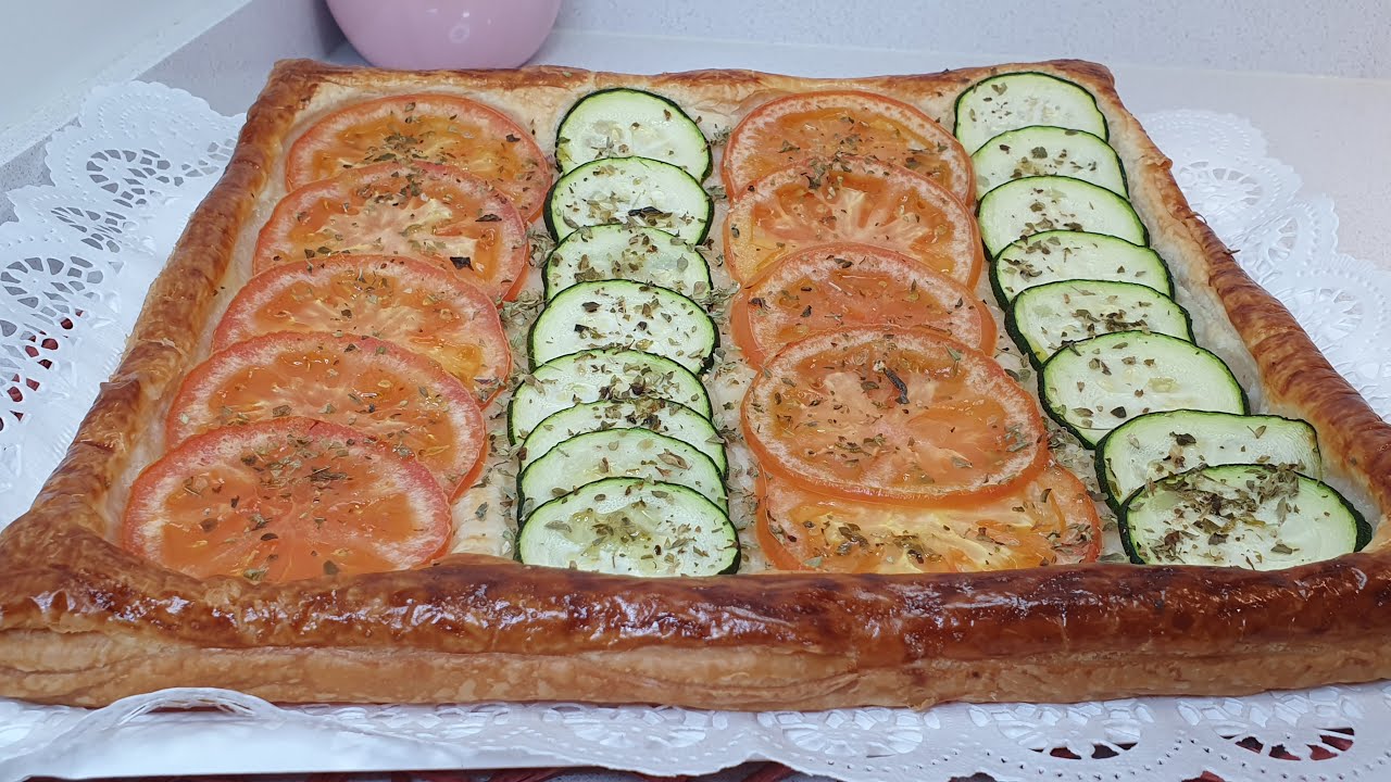 hojaldre de verduras y queso mozzarella