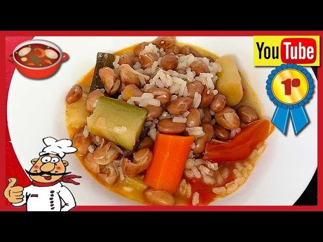 judias pintas con arroz y verduras