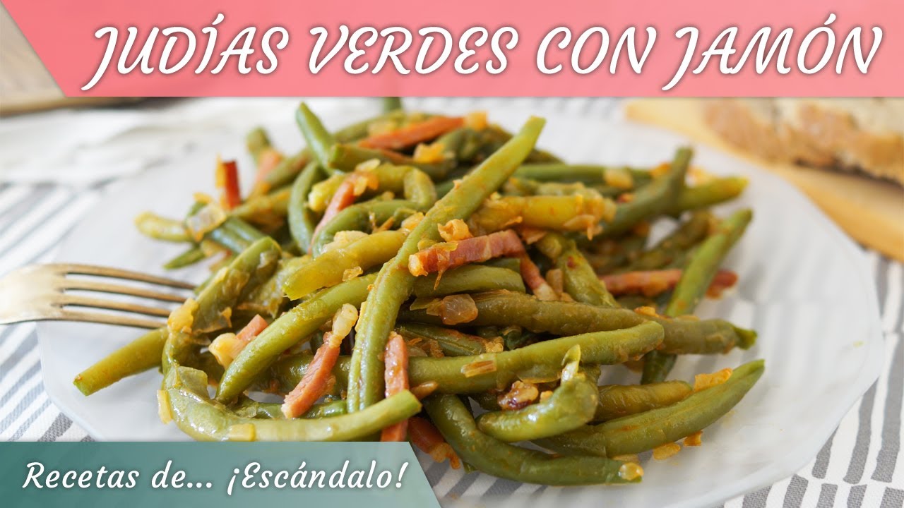 judias verdes de bote con jamon