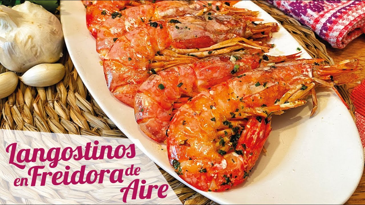 langostinos en freidora de aire cosori