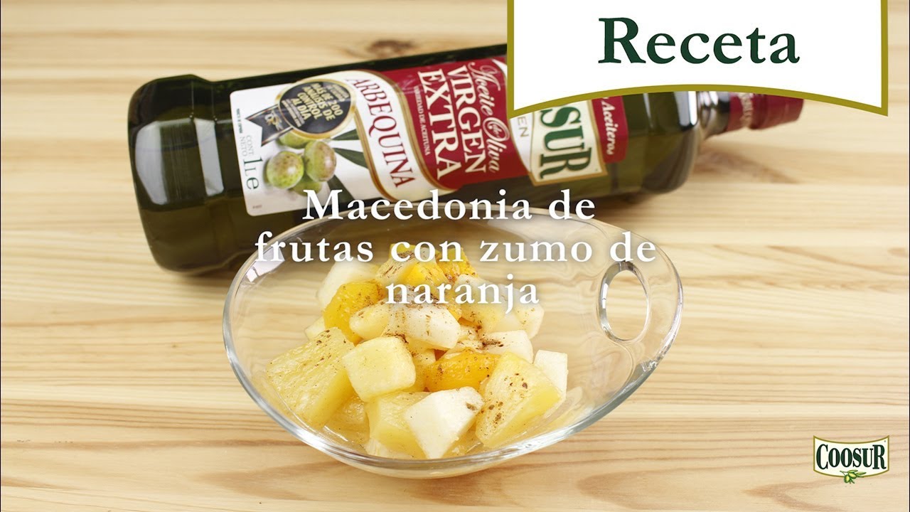macedonia de frutas con zumo de naranja