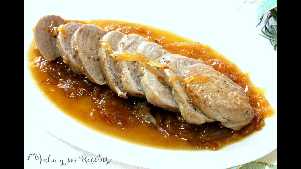 medallones de solomillo con cebolla caramelizada