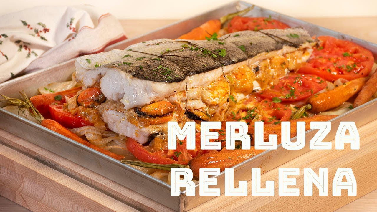 merluza al horno rellena de marisco