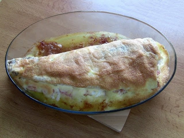 merluza rellena de tortilla de gambas
