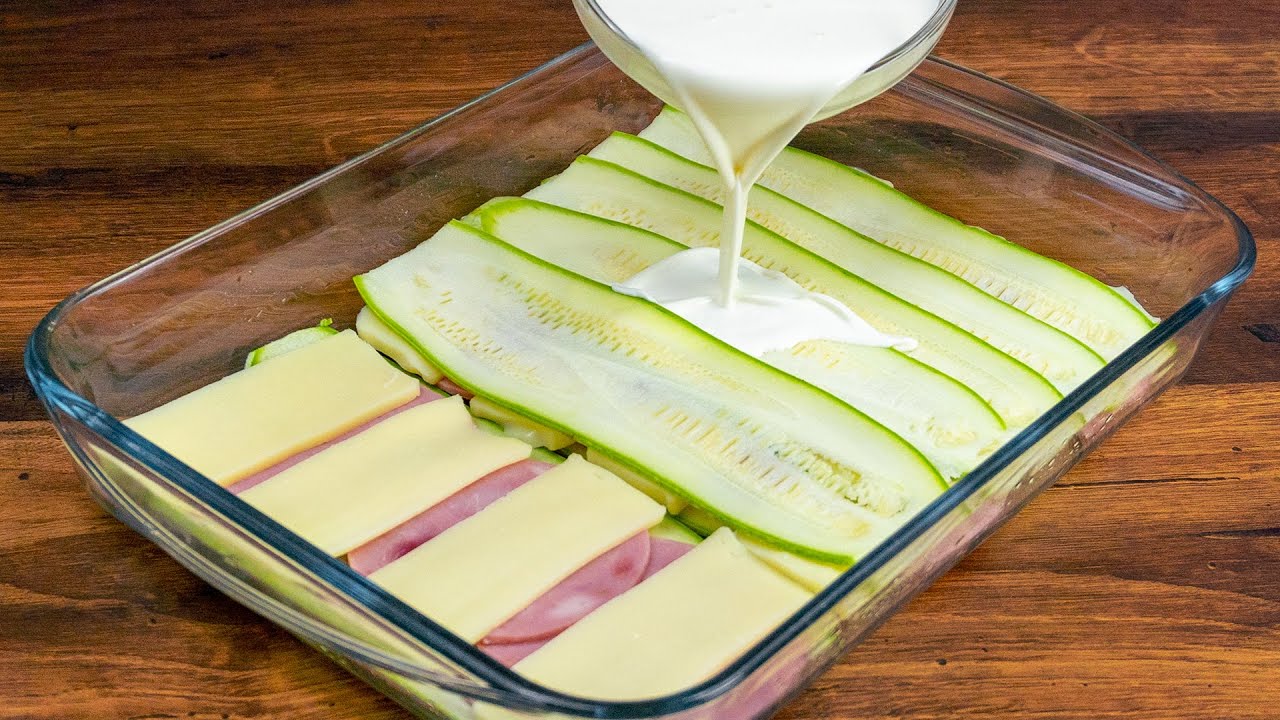 milhojas de calabacín con jamón york y queso