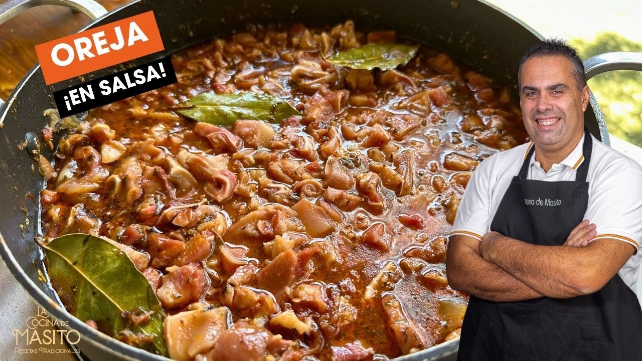 oreja adobada en salsa como en los bares