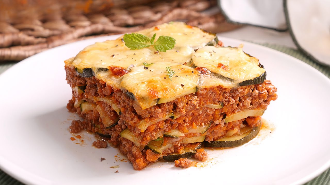 pastel de calabacín y carne picada