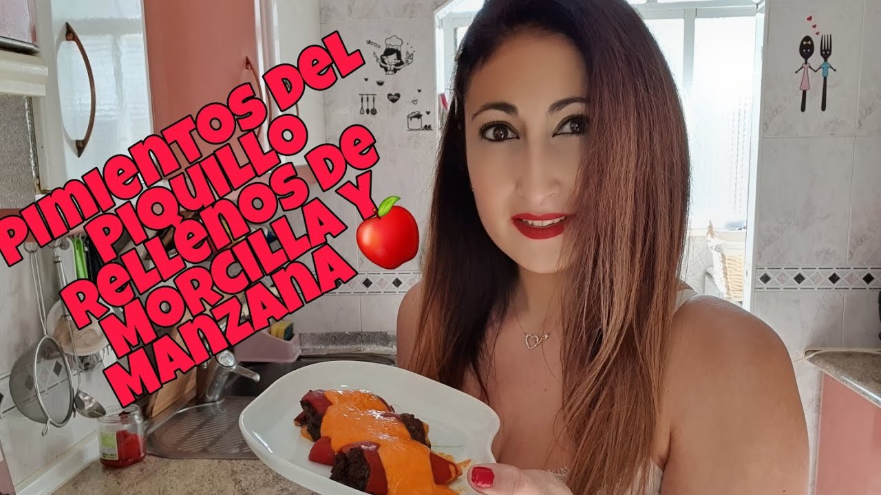 pimientos rellenos de morcilla manzana y piñones