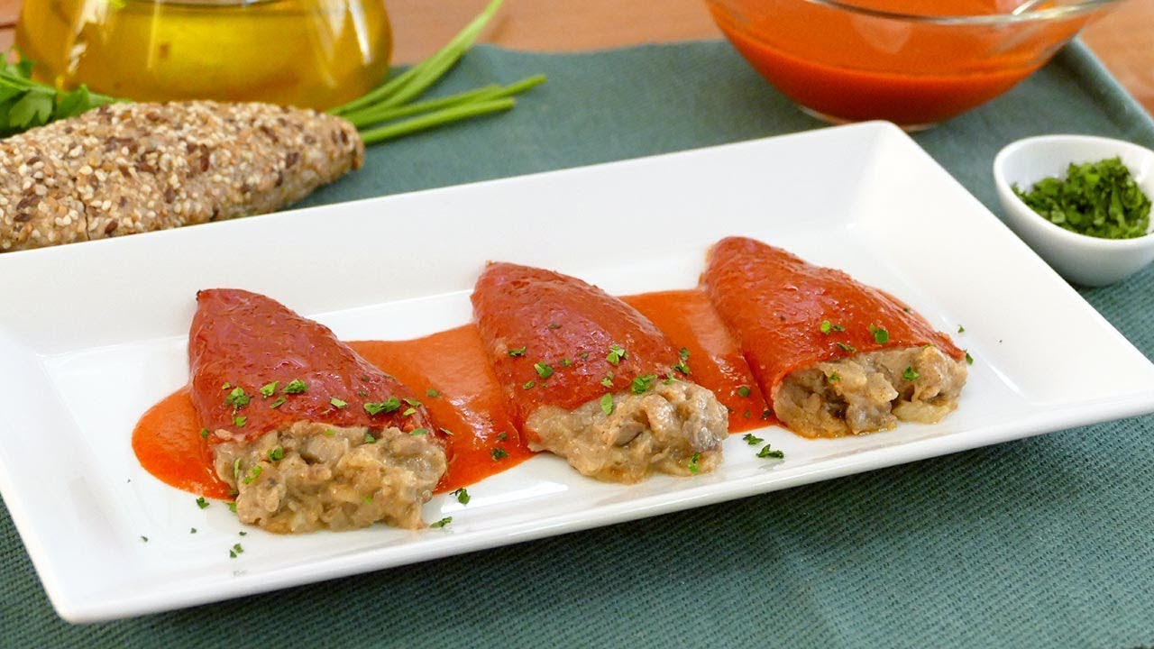 salsa para acompañar pimientos rellenos de setas