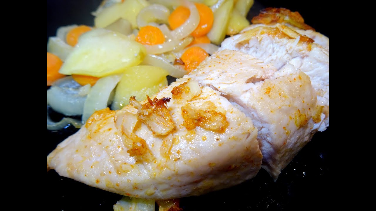 solomillo de pavo al horno con manzana y cebolla