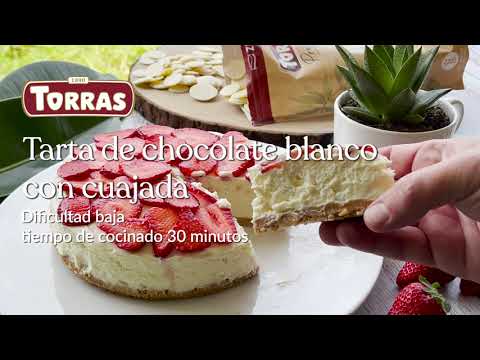 tarta de chocolate blanco con cuajada