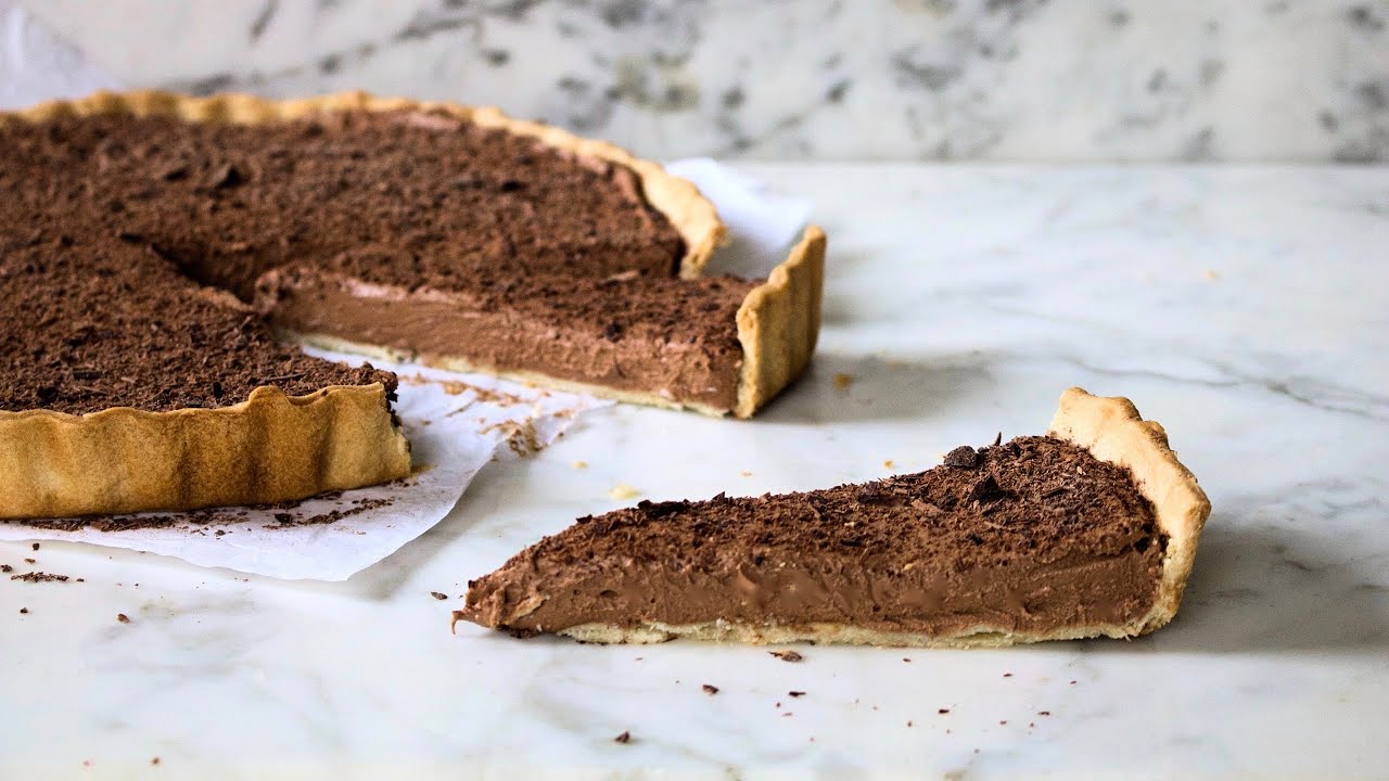 tarta de chocolate con masa quebrada