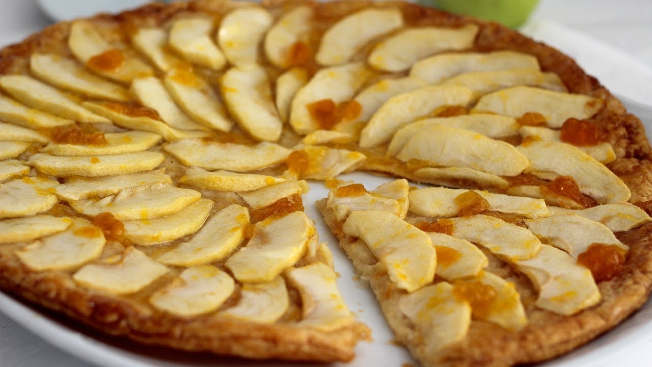 tarta de manzana con mermelada de melocoton
