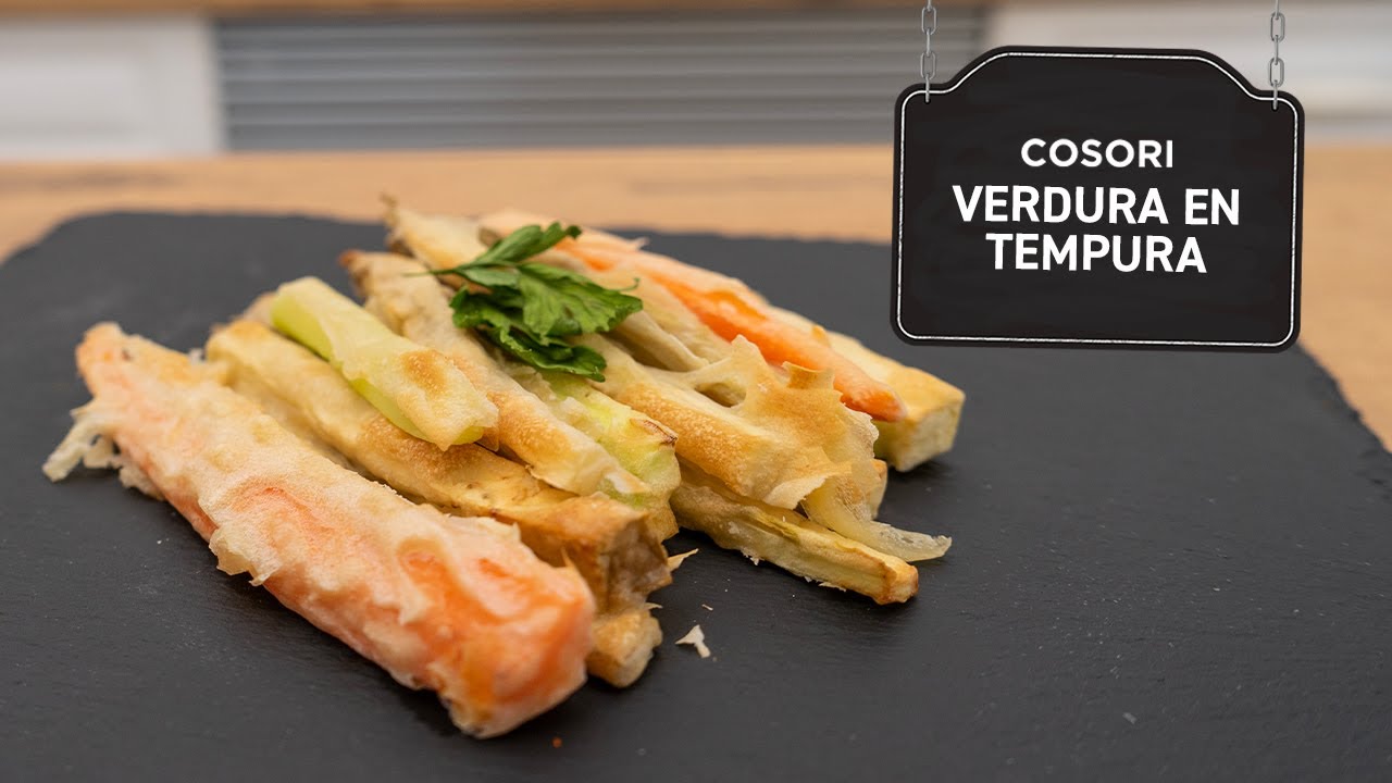 tempura de verduras en freidora sin aceite