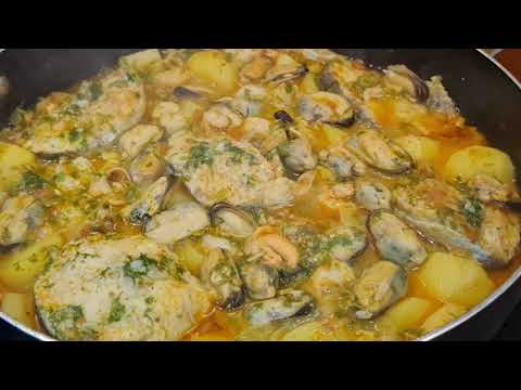 zarzuela de pescado y marisco con patatas