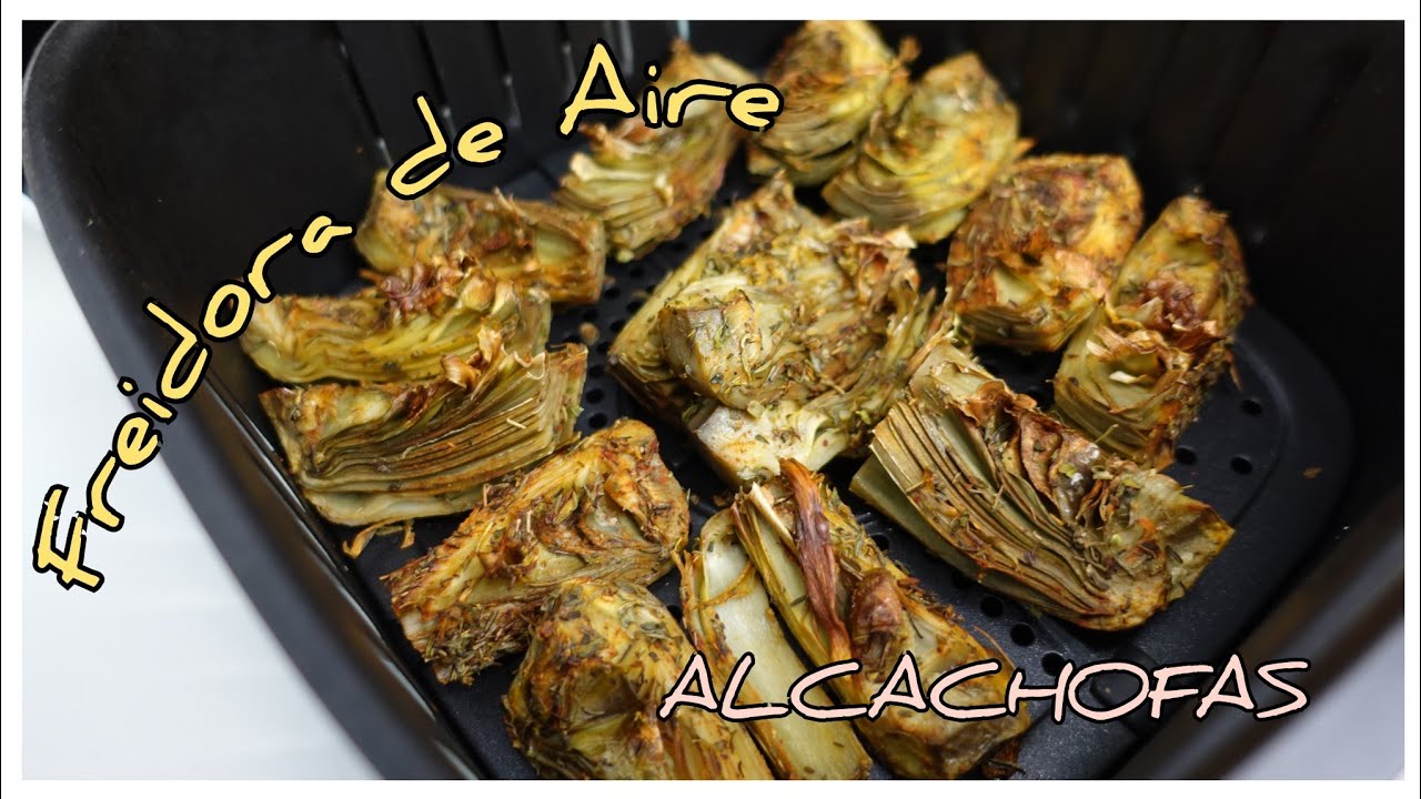 alcachofas fritas en freidora de aire