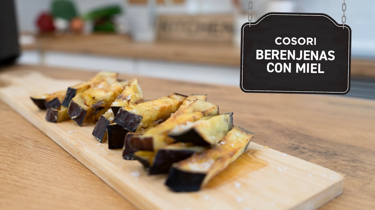 berenjenas fritas con miel en freidora de aire