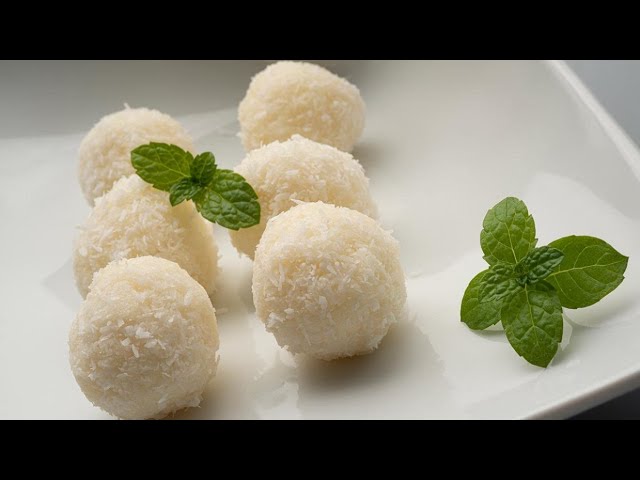 bolitas de coco y zanahoria con leche condensada