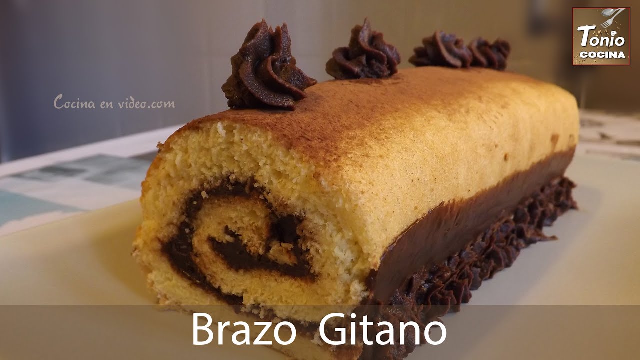 brazo de gitano relleno de chocolate