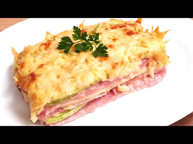 calabacín relleno al horno con jamón y queso