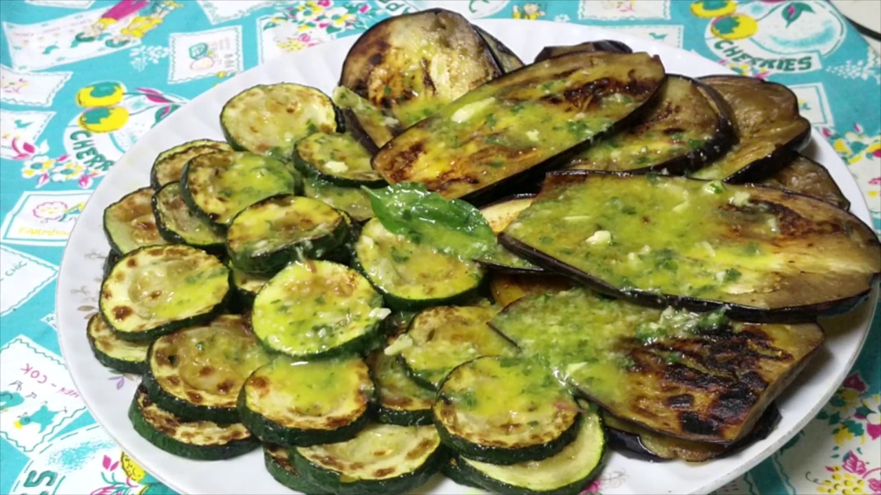 calabacin y berenjena a la plancha
