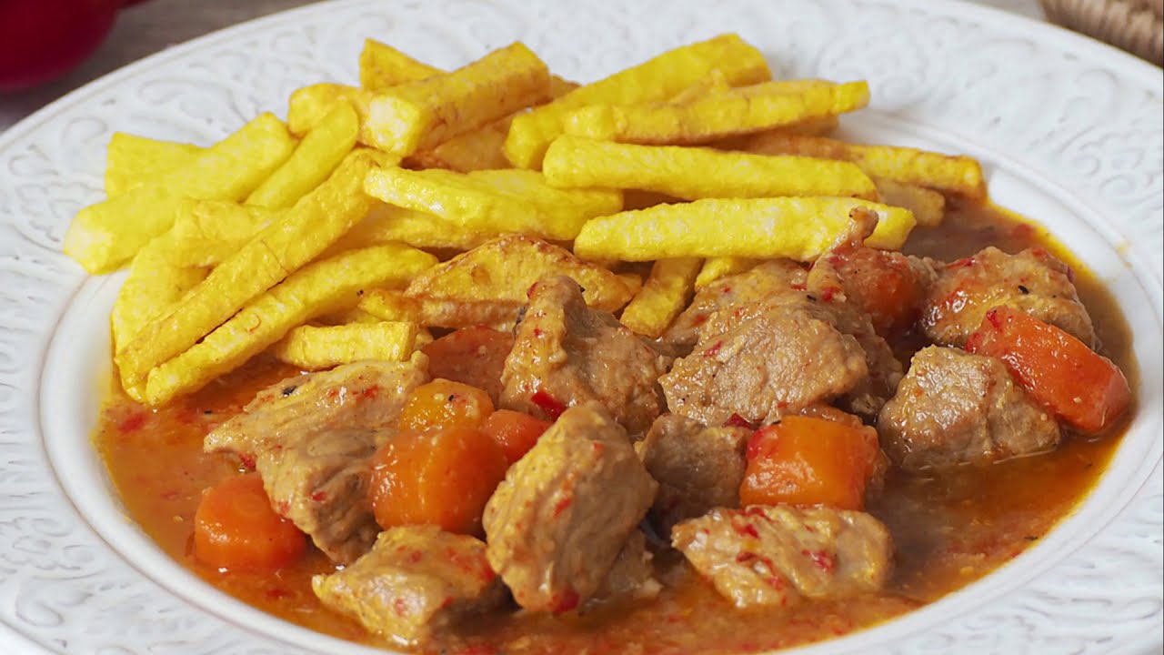 carne de cerdo en salsa como en los bares