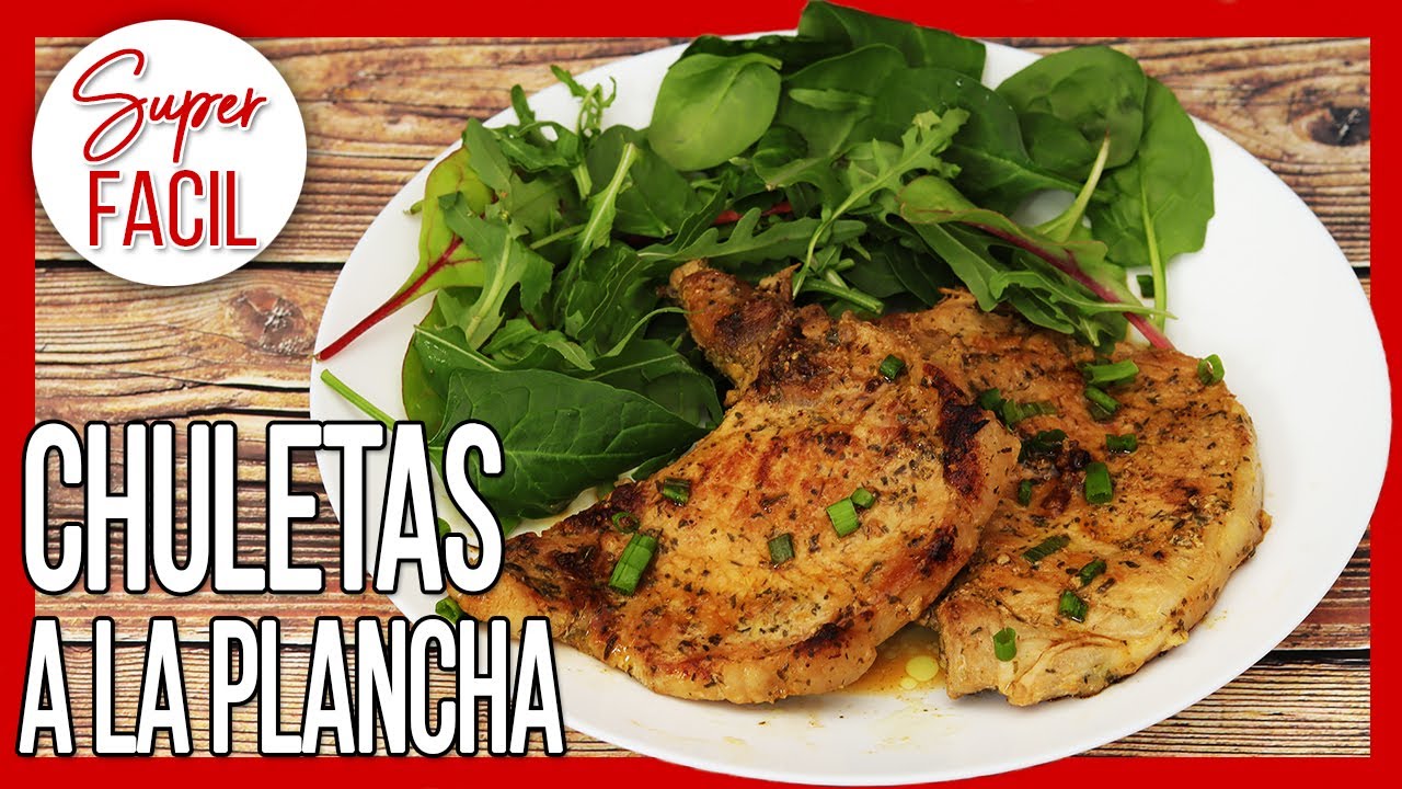 chuletas de aguja de cerdo a la plancha