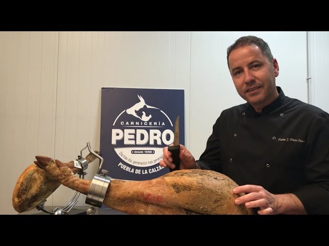como cortar un jamón para consumo en casa
