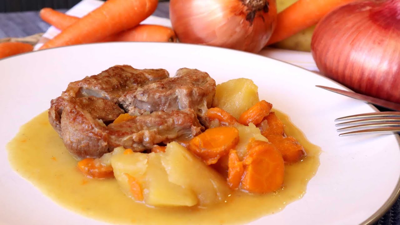 cordero guisado con patatas en olla express