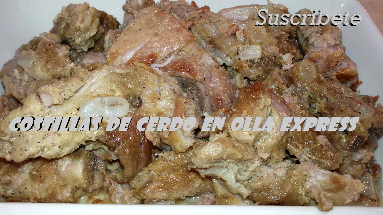costillas de cerdo en olla rapida