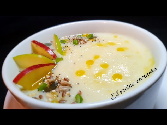 crema de coliflor y manzana al curry