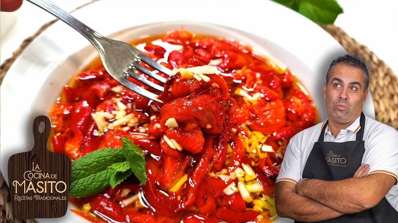 ensalada de pimientos asados con ajo