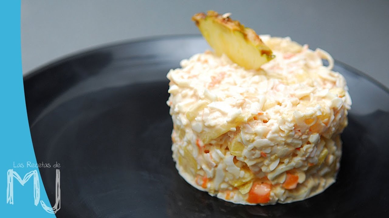 ensalada de surimi con salsa rosa